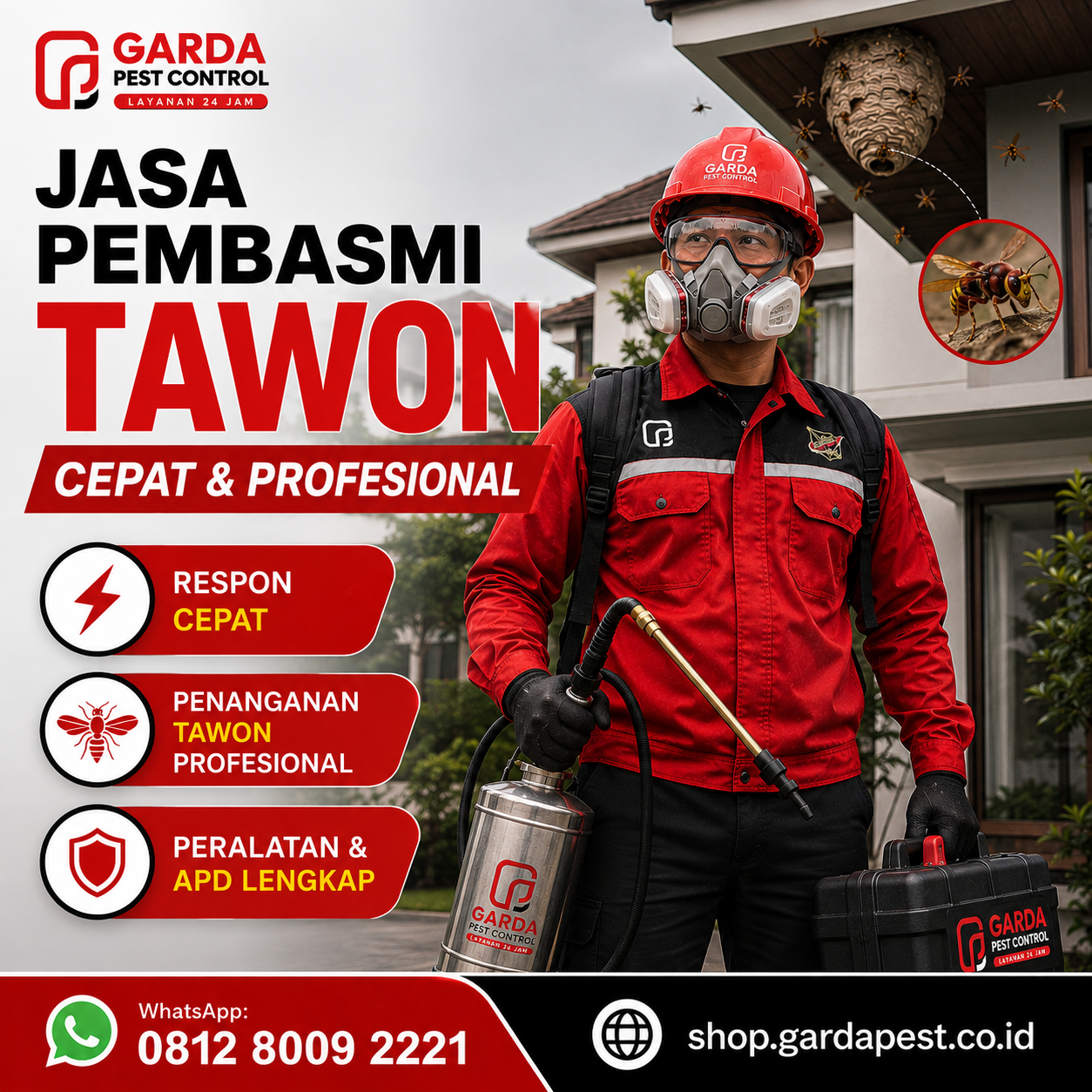 Jasa Pembasmi Tawon Cikarang: Solusi Cepat Tangani Sarang Sengat Berbahaya
