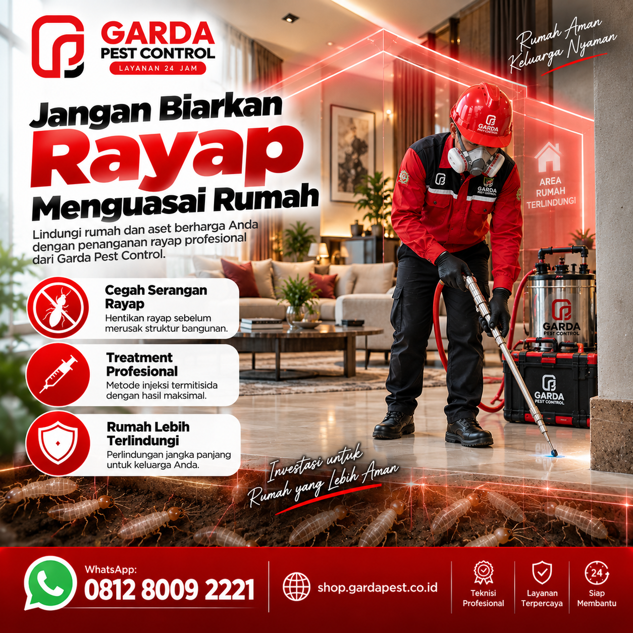 Harga Jasa Suntik Rayap per Meter Cikarang